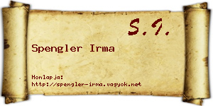 Spengler Irma névjegykártya